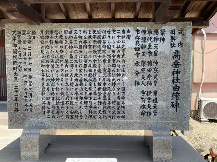 高岳神社の歴史