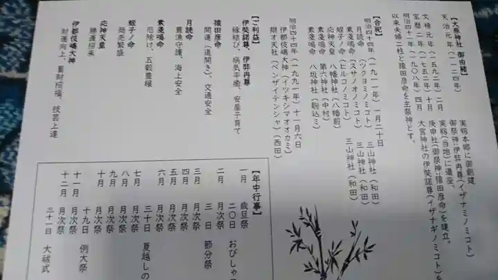 大宮・大原神社の授与品その他