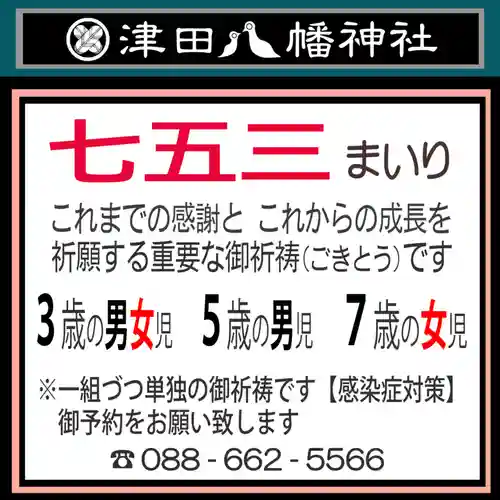 津田八幡神社の七五三参